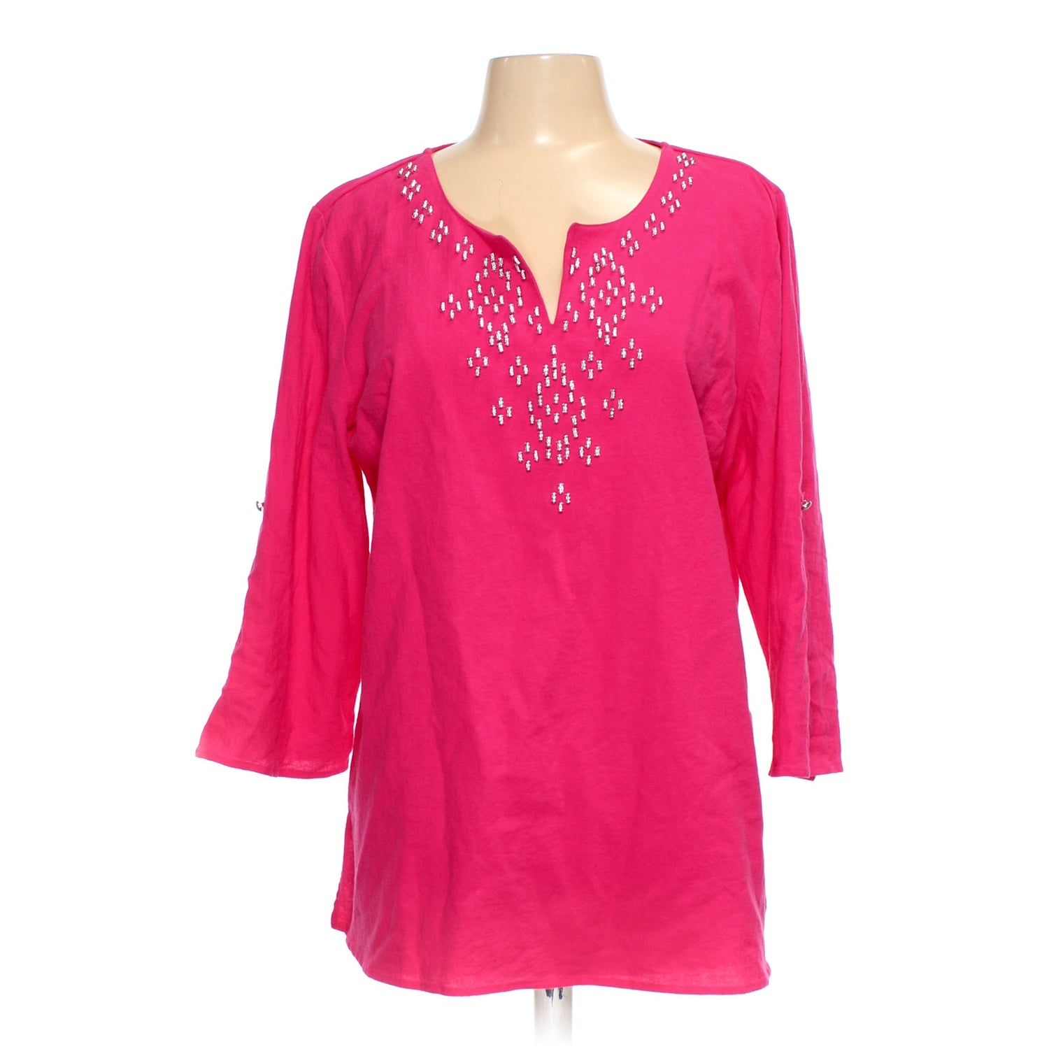 Susan Graver Pink Womens Blouse Sz M