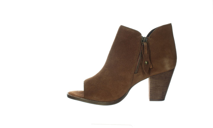 Mia Brown Womens Open-Toe Booties Sz 6.5